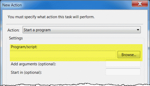 Add an action to the task