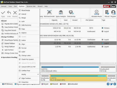 MiniTool Partition Wizard screenshot