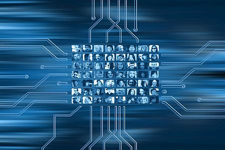 Faces in the center of data stream