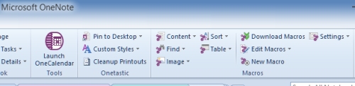 OneNote window