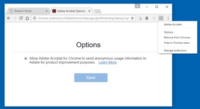 Adobe Chrome add-in