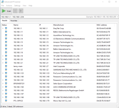 AIP network scanner