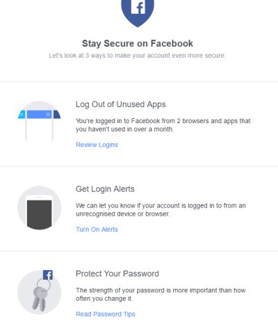 Facebook security settings tool