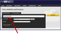 Web Page Test window