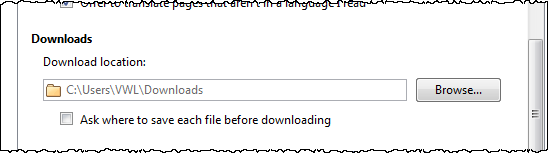 Changing the download folder in Chrome