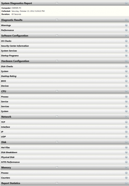 Windows 7 System Diagnostics Report