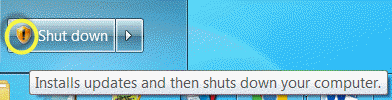 Update warning on Windows 7 Shut down button
