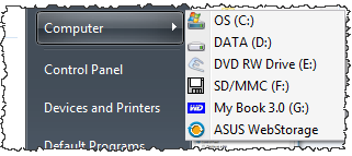 Computer entry as a menu