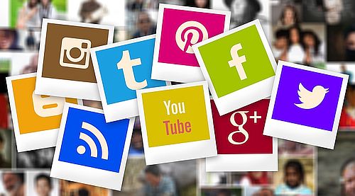online account logo collage