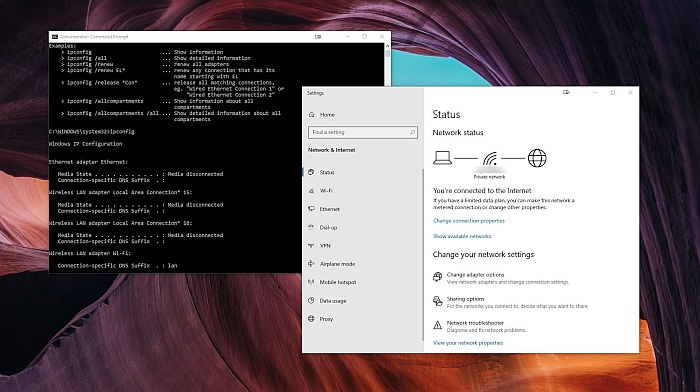 Windows 10 network settings