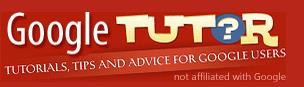 Logo: the words Google Tutor in white on a red background
