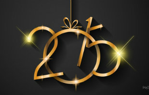 The numerals 2015 in gold on a dark background