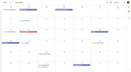 Google Calendar screenshot