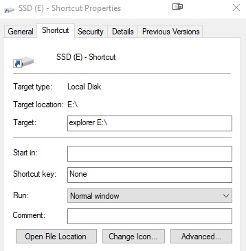 Shortcut to add drive 