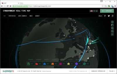 Kaspersky cybercrime map