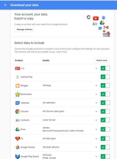 Google Takeout