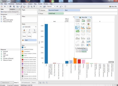 Tableau window