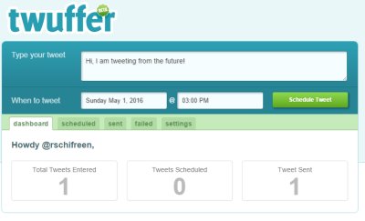 Twuffer Twitter posting service